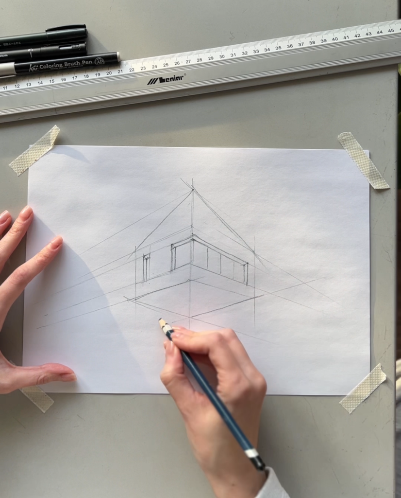 Szkic wykorzystany do wygenerowania wizualizacji AI