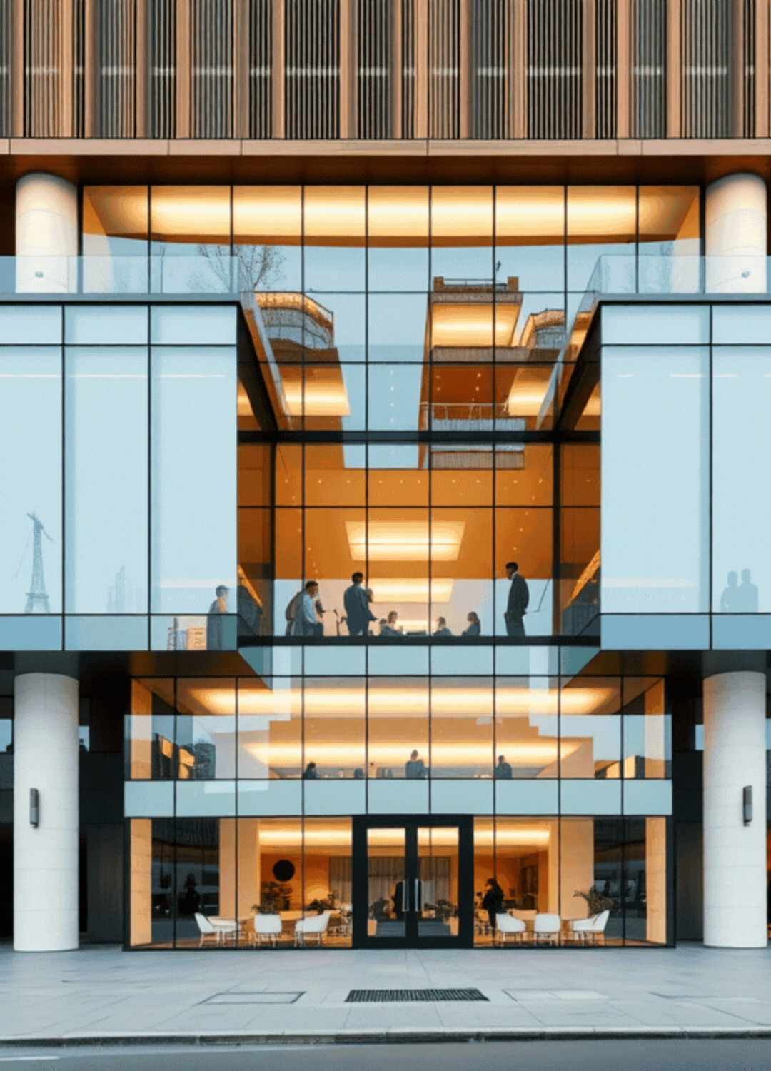 Wizualizacja biurowca stworzona przez AI